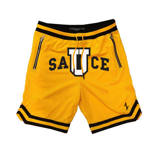 Sauce U basketball shorts Gold/Black